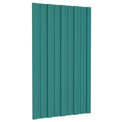 Panneau de toiture 36 pcs Vert 80 x 45 cm Acier galvanis&eacute;