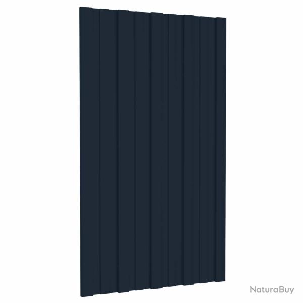 Panneau de toiture 12 pcs Anthracite 80 x 45 cm Acier galvanis�