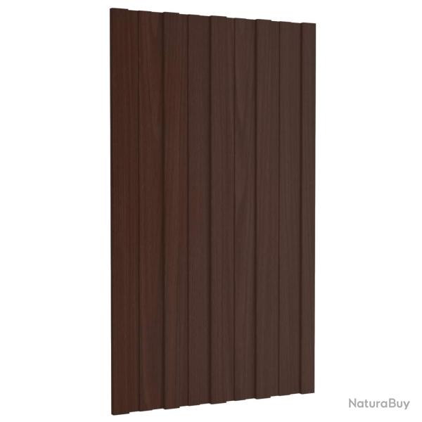 Panneau de toiture 36 pcs Marron 80 x 45 cm Acier galvanis�