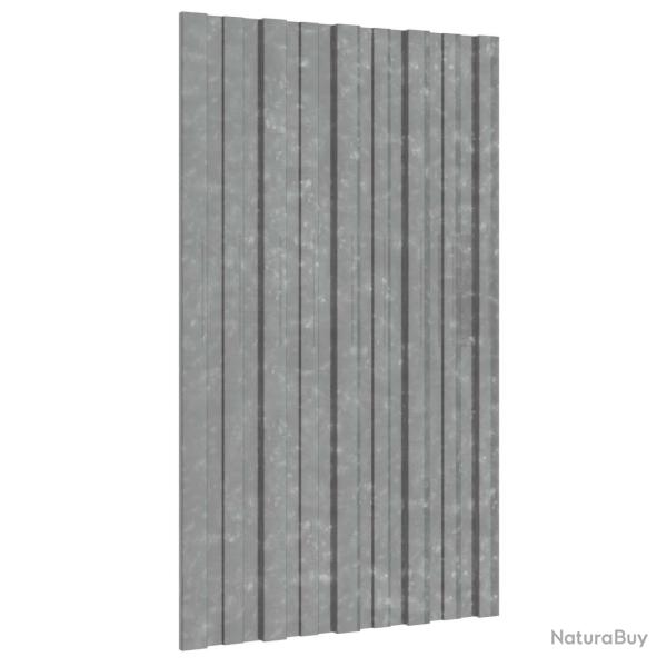 Panneau de toiture 36 pcs Argent� 80 x 45 cm Acier galvanis�