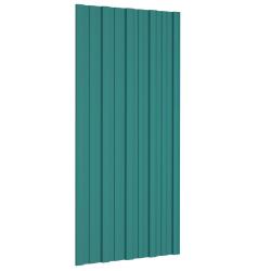 Panneau de toiture 36 pcs Vert 100 x 45 cm Acier galvanis&eacute;