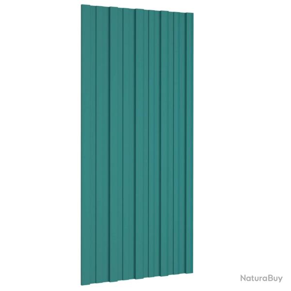 Panneau de toiture 36 pcs Vert 100 x 45 cm Acier galvanis�