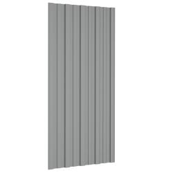 Panneau de toiture 36 pcs Gris 100 x 45 cm Acier galvanis&eacute;