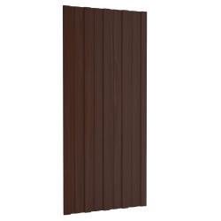 Panneau de toiture 12 pcs Marron 100 x 45 cm Acier galvanis&eacute;