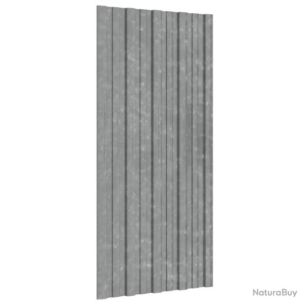Panneau de toiture 12 pcs Argent� 100 x 45 cm Acier galvanis�