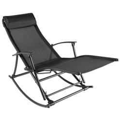 Chaise &agrave; bascule de Acier et textil&egrave;ne Noir