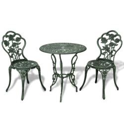 Ensemble de bistro 3 pcs Aluminium coul&eacute; Vert