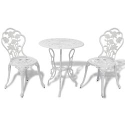 Ensemble de bistro 3 pcs Aluminium coul&eacute; Blanc