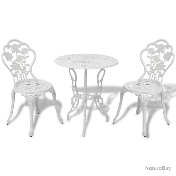 Ensemble de bistro 3 pcs Aluminium coul� Blanc