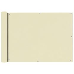 &Eacute;cran de balcon en tissu Oxford 75x600 cm Cr&egrave;me
