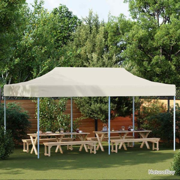Tente pliable 3 x 6 m Blanc cr�me