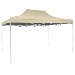 Tente pliable 3 x 4,5 m Blanc cr&egrave;me