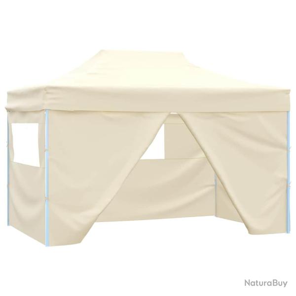 Tente pliable avec 4 parois lat�raux 3 x 4,5 m Blanc cr�me