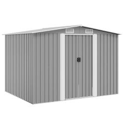 Abri de stockage pour m&eacute;tal gris 257x205x178 cm