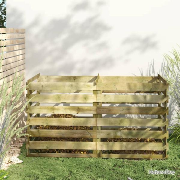 Bac de compostage � lattes Bois de pin impr�gn� 180x90x90 cm