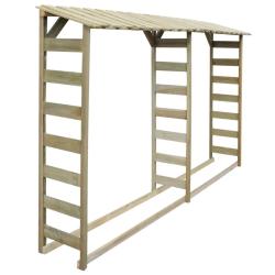 Double abri de stockage du bois 300 x 44 x 176 cm Pin impr&eacute;gn&eacute;