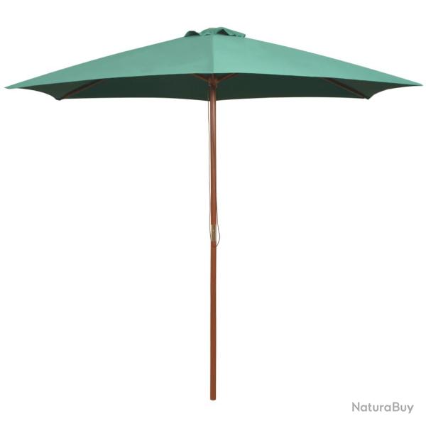 Parasol avec poteau en bois 270 x 270 cm Vert