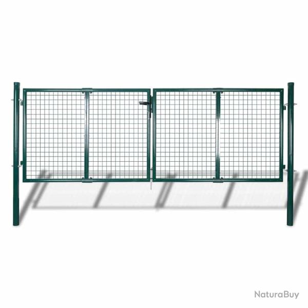 Portail de cl�ture en acier 300 x 125 cm vert
