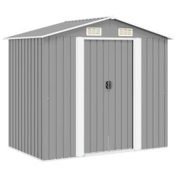 Abri de stockage pour M&eacute;tal Gris 204 x 132 x 186 cm