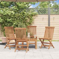 Chaises pliantes, 4 pi&egrave;ces, en bois de teck, pour l'ext&eacute;rieur