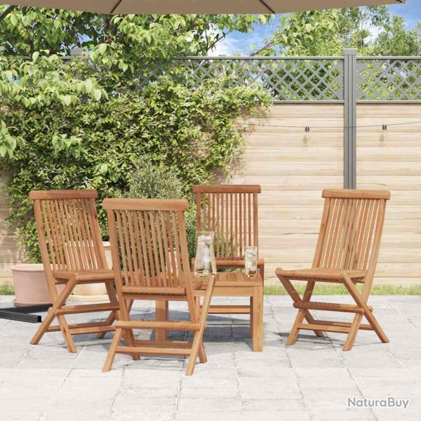Chaises pliantes, 4 pi�ces, en bois de teck, pour l'ext�rieur