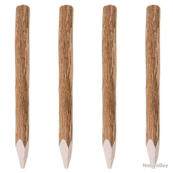 Poteaux pointus de cl�ture 4 pcs Bois de noisetier 90 cm