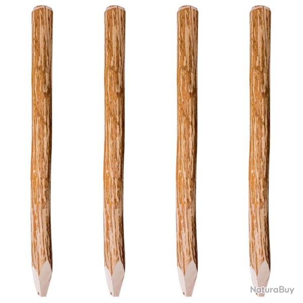 Poteaux pointus de cl�ture 4 pcs Bois de noisetier 120 cm