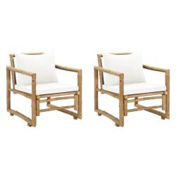 Chaises de lot de 2 avec coussins et oreillers Bambou