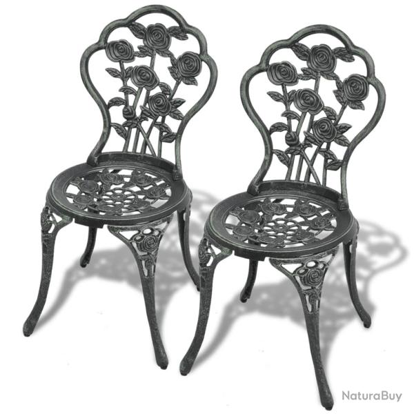 Chaises de bistro lot de 2 Aluminium coul� Vert