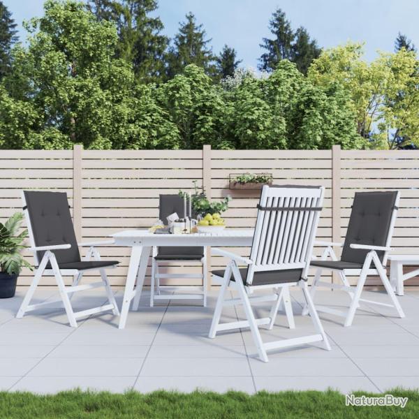 Coussins de chaise de � dossier haut lot de 4 anthracite