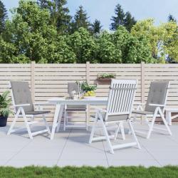Coussins de chaise de &agrave; dossier haut lot de 4 gris tissu