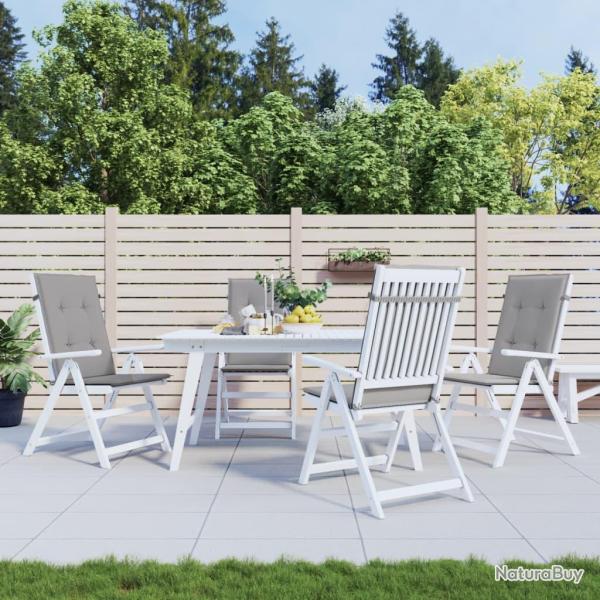 Coussins de chaise de � dossier haut lot de 4 gris tissu