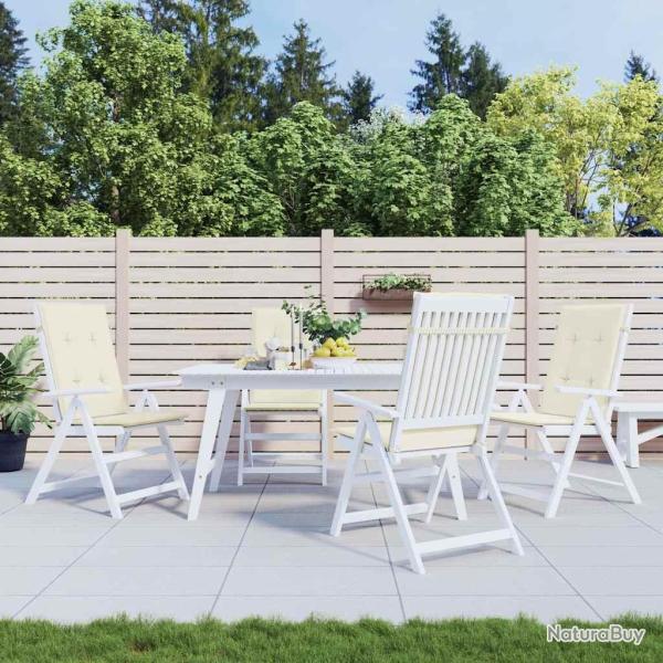 Coussins de chaise de dossier haut lot de 4 cr�me tissu