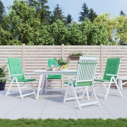 Coussins de chaise de &agrave; dossier haut lot de 4 vert tissu