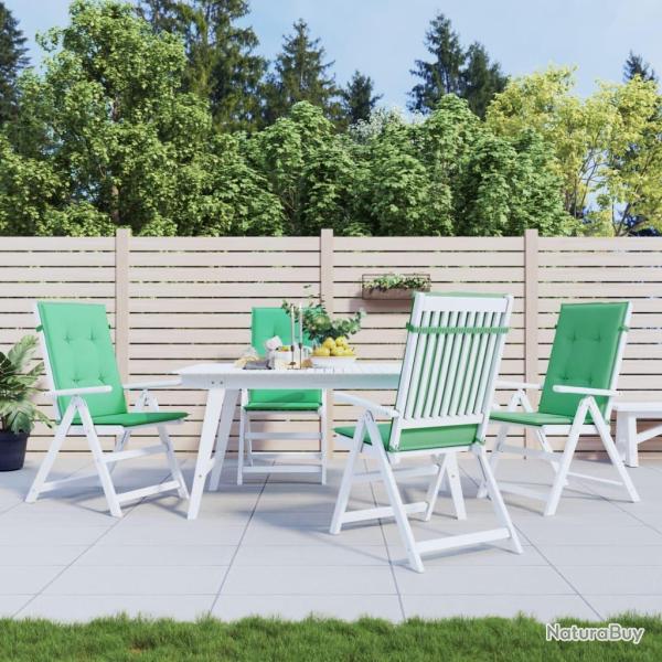 Coussins de chaise de � dossier haut lot de 4 vert tissu