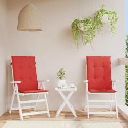 Coussins de chaise de dossier haut lot de 2 rouge tissu