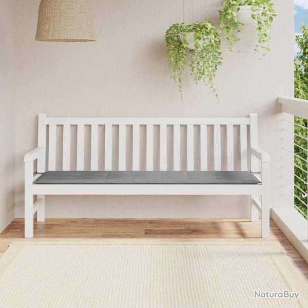 Coussin de banc de gris 180x50x3 cm tissu oxford