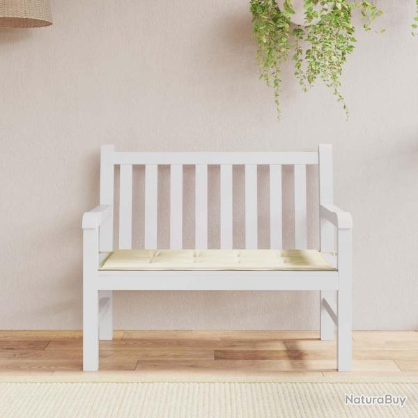 Coussin de banc en tissu Oxford cr�me, 100 � 50 � 3 cm