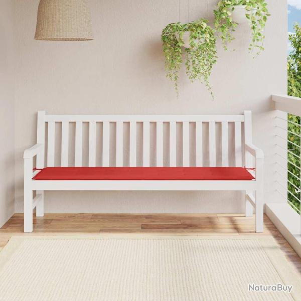 Coussin de banc de rouge 180x50x3 cm tissu oxford