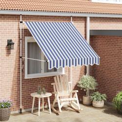 Auvent r&eacute;tractable manuel 200 cm Rayures bleues et blanches