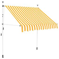 Auvent r&eacute;tractable manuel 150 cm Rayures oranges et blanches