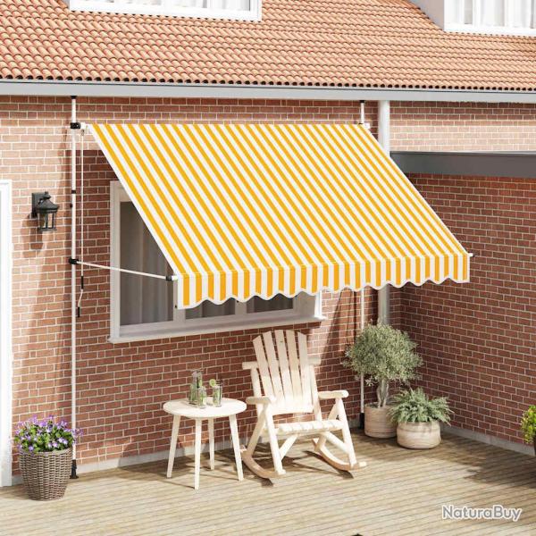 Auvent r�tractable manuel 300 cm Rayures oranges et blanches