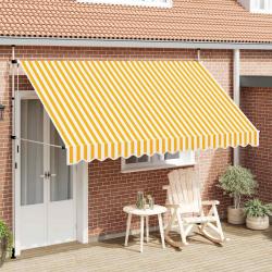 Auvent r&eacute;tractable manuel 350 cm Rayures oranges et blanches