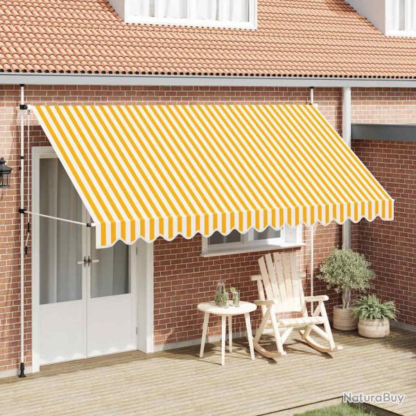 Auvent r�tractable manuel 400 cm Rayures oranges et blanches