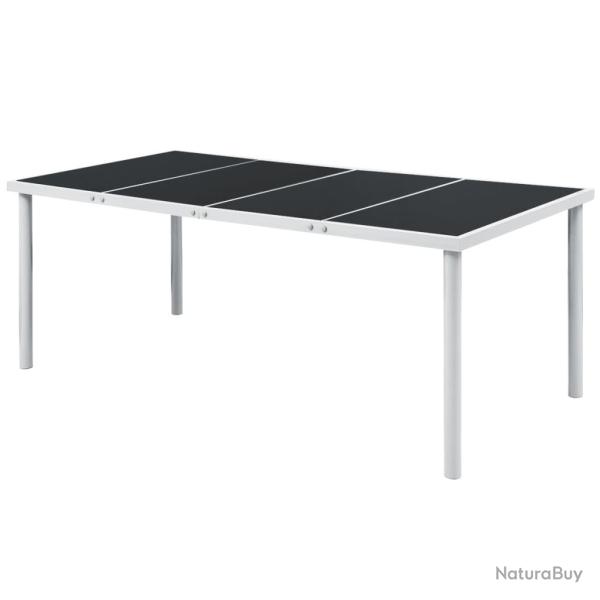 Table de 190x90x74 cm Noir Acier