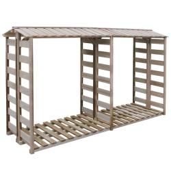 Abri de stockage du bois de chauffage 300x90x176cm Pin impr&eacute;gn&eacute;