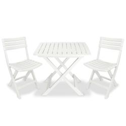 Ensemble de bistro pliable 3 pcs Plastique Blanc