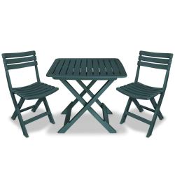 Ensemble de bistro pliable 3 pcs Plastique Vert