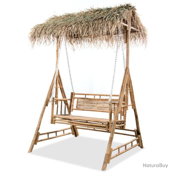Balancelle � 2 places avec feuilles de palmier Bambou 202 cm