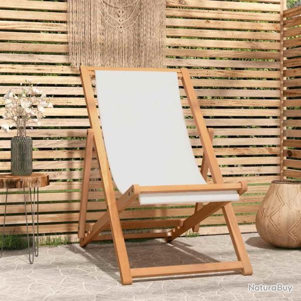 Chaise de terrasse Teck 56x105x96 cm Couleur cr�me